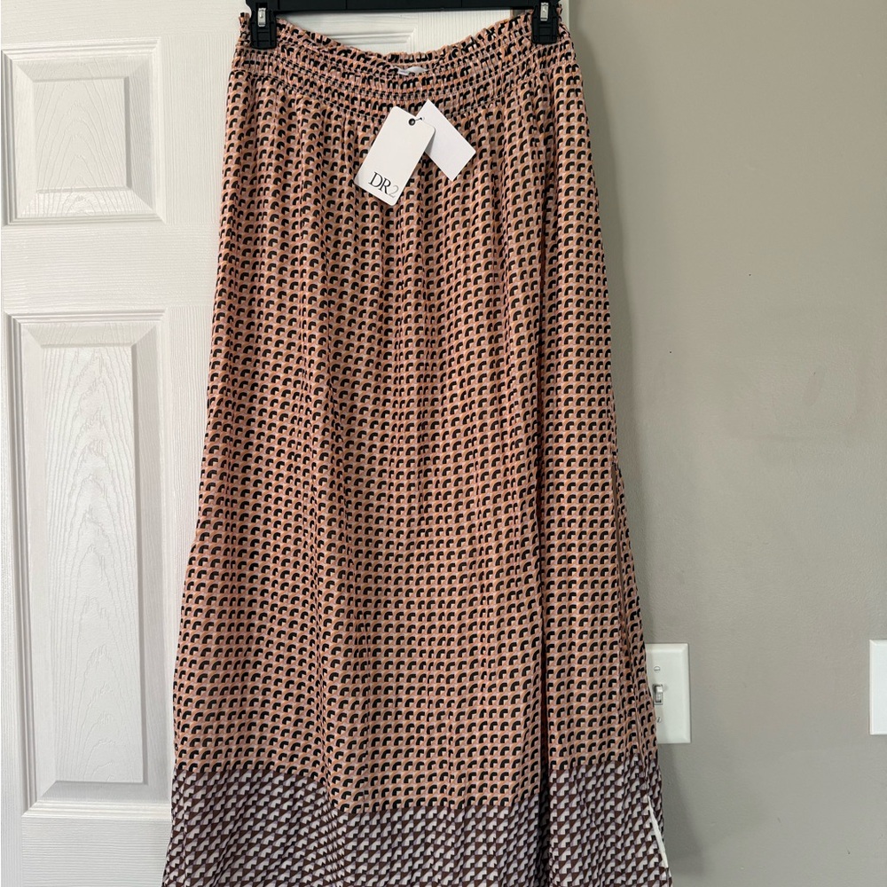 DR2 Nordstrom Geometric Print Maxi Skirt Summer Flowy Spring NWT